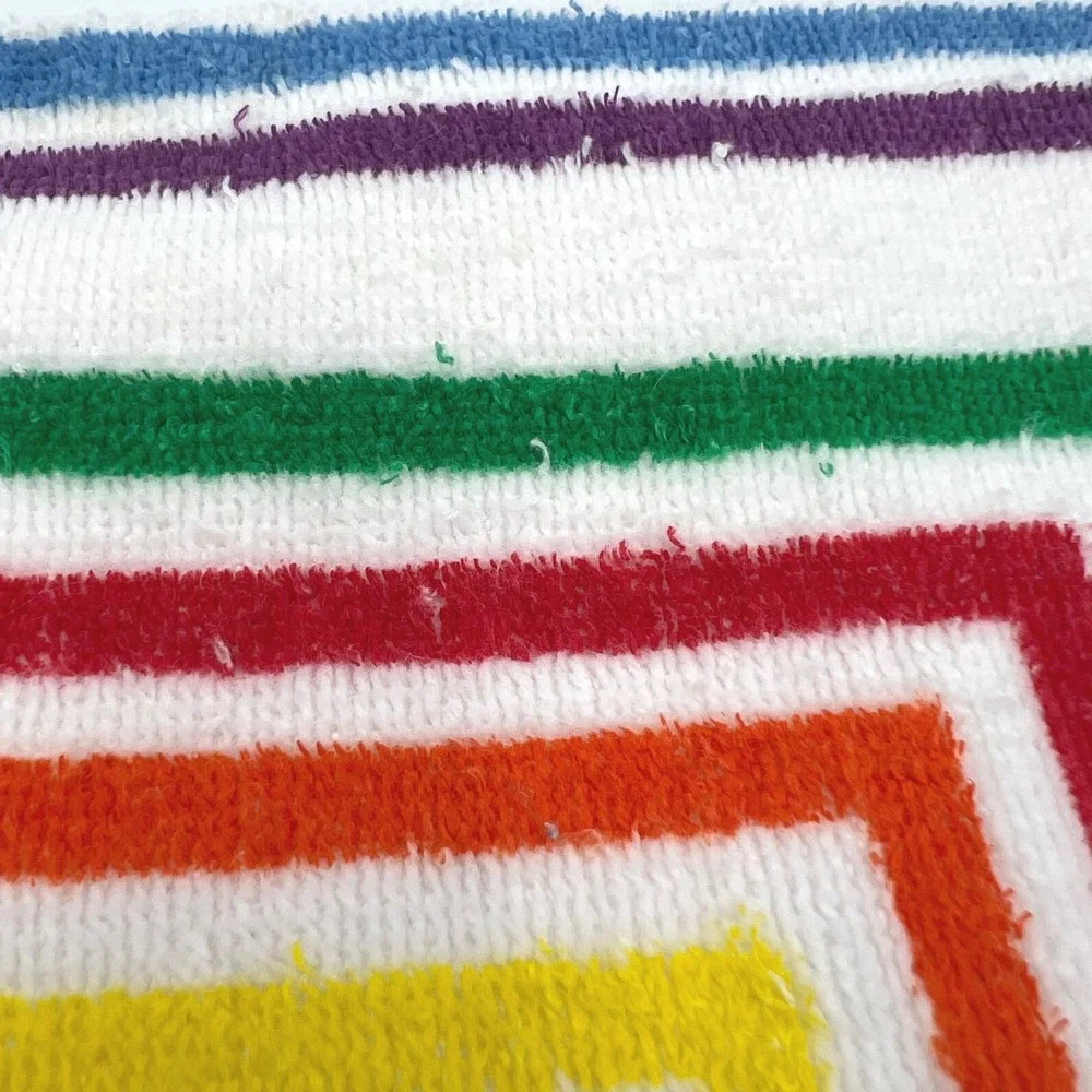 Vintage Set Vera Neumann Hand Towels Rainbow Concentric Squares MCM USA 15x25